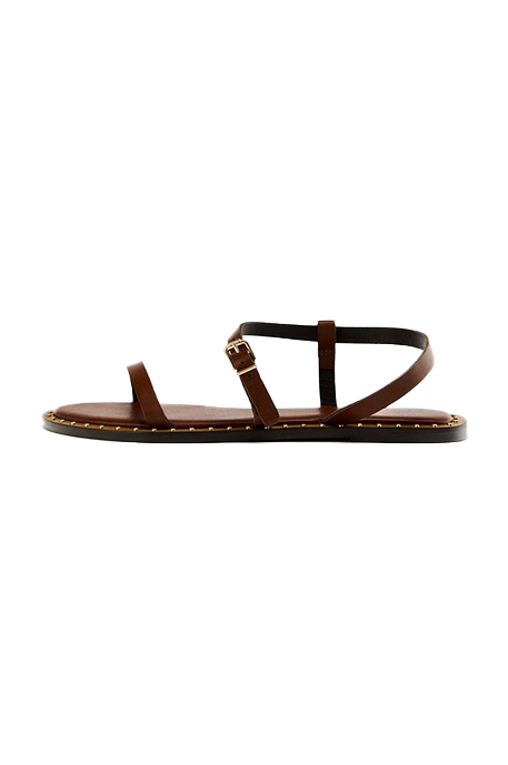 Leather studded flat sandals - KITTYJIME