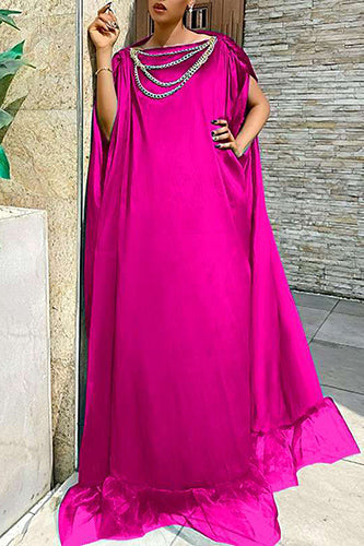 Fashion Short Sleeve Satin Party Sundress Maxi Dress - KITTYJIME